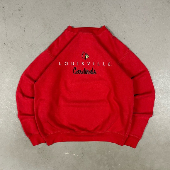 Vintage Y2K Louisville Cardinals College Retro Essential Crewneck Sweatshirt - Picture 1 of 7